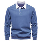 Daan polosweater met polokraag, close-up blauw