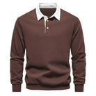 Daan polosweater met polokraag, bruin vooraanzicht
