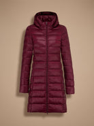 Women's Long Puffer Jacket Hooded Lightweight Winter Coat