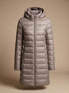 Women's Long Puffer Jacket Hooded Lightweight Winter Coat