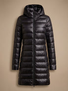 Women's Long Puffer Jacket Hooded Lightweight Winter Coat
