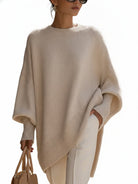 Dames Oversized Sweater met Vleermuismouw en Ronde Hals