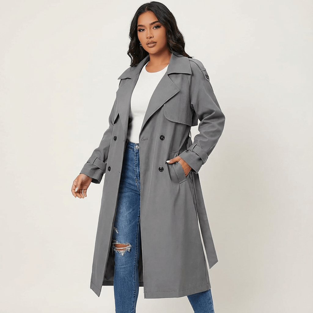 Women's Longline Trench Coat – Classic Everyday Outerwear