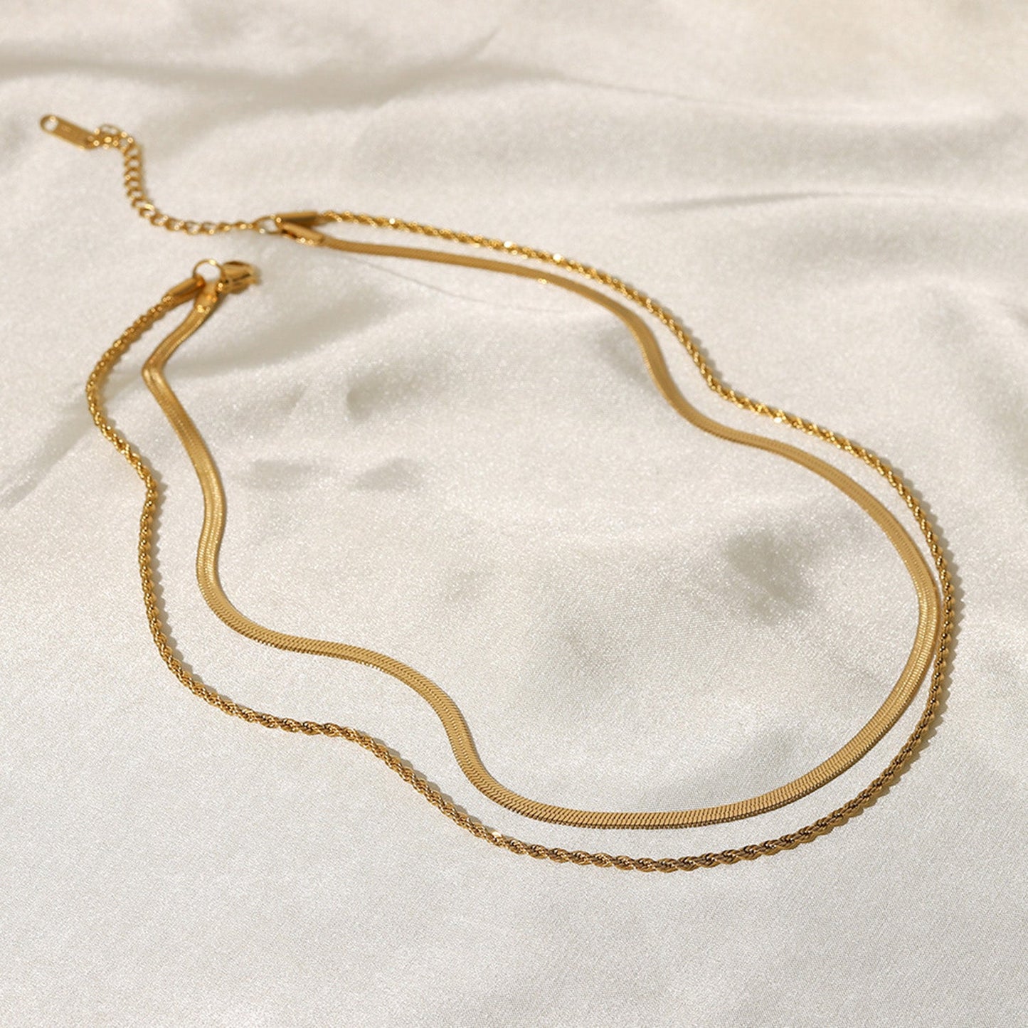 Gelaagde 18K Gouden Ketting | Dames ketting met dubbele schakel en tijdloze luxe