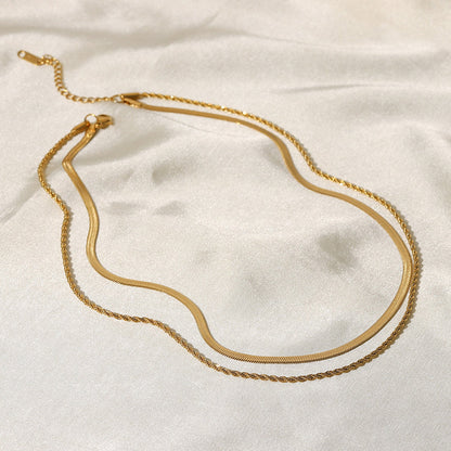 Gelaagde 18K Gouden Ketting | Dames ketting met dubbele schakel en tijdloze luxe