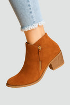 Women's Orthopedic Ankle Boots with Side Zip and Block Heel