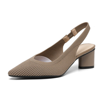 Slingback Hakken | Dames Pumps met Puntige Neus en Lage Blokhak