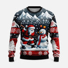 Men's Christmas Sweater with Winter Landscape Print