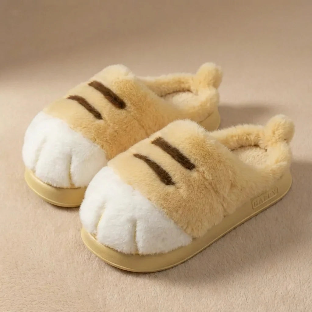 Slippers for Women - Cat Paw Plush Fleece House Slippers
