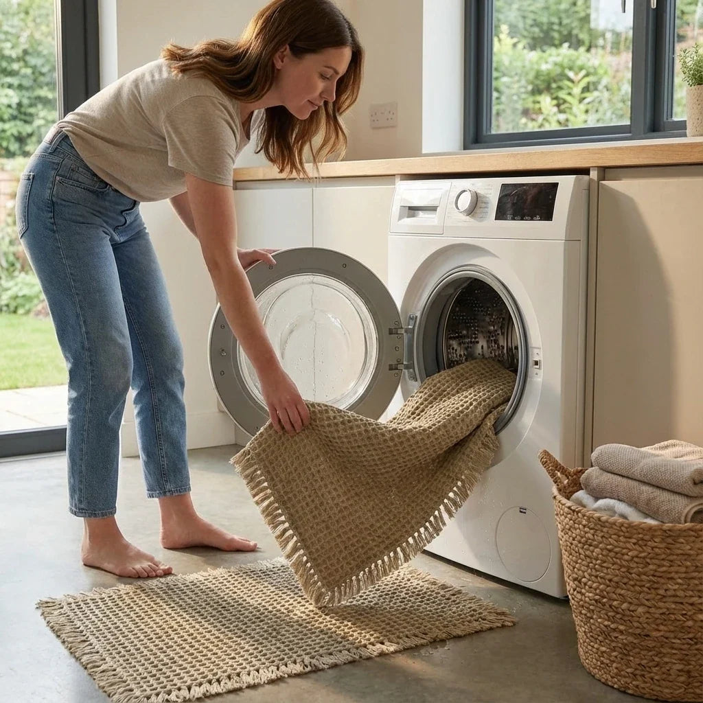 Non-Slip Waffle Bath Mat, Quick-Dry Polyester Floor Mat