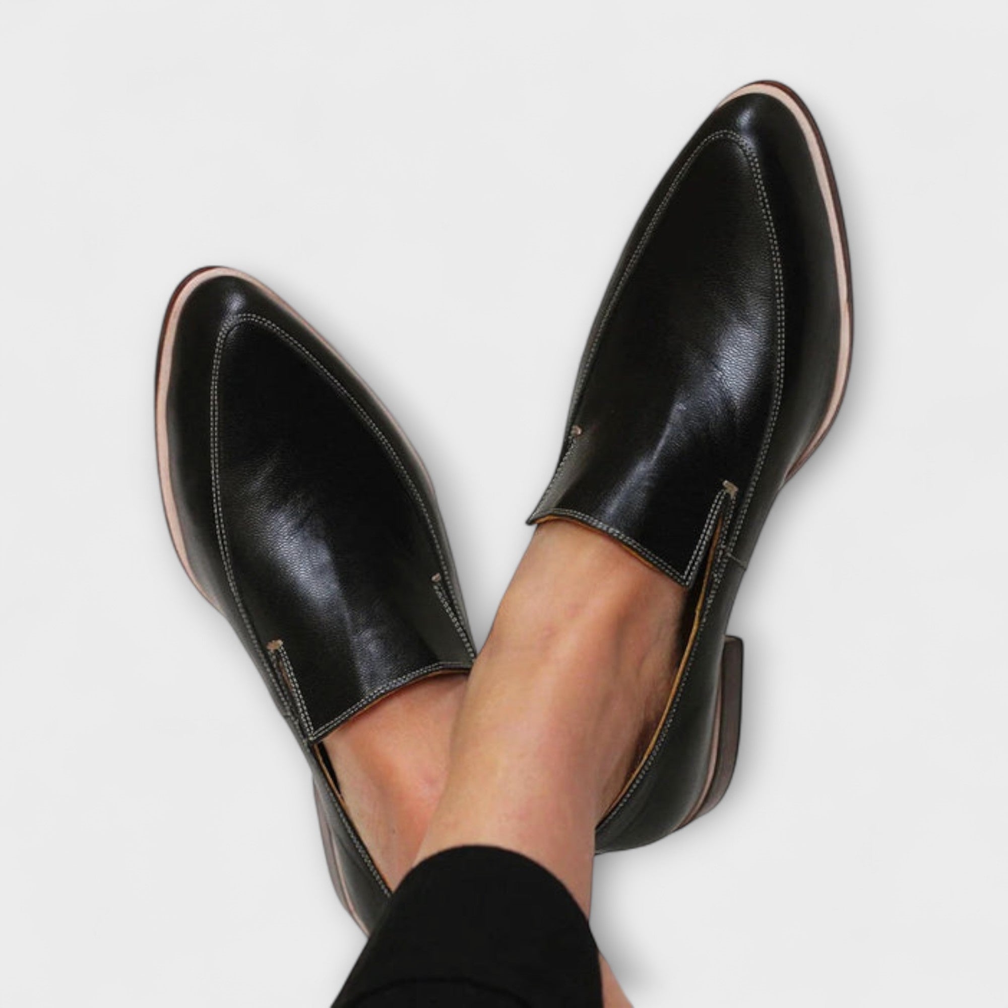 Women's Orthopaedic Loafers - Black Supportive Slip-On Shoes