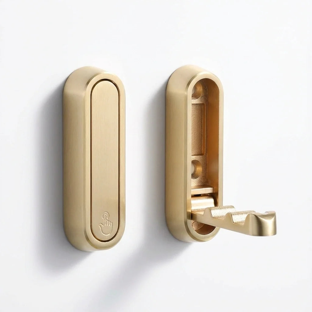 Foldable Wall Coat Hooks - Zinc Alloy Fold-Down Design