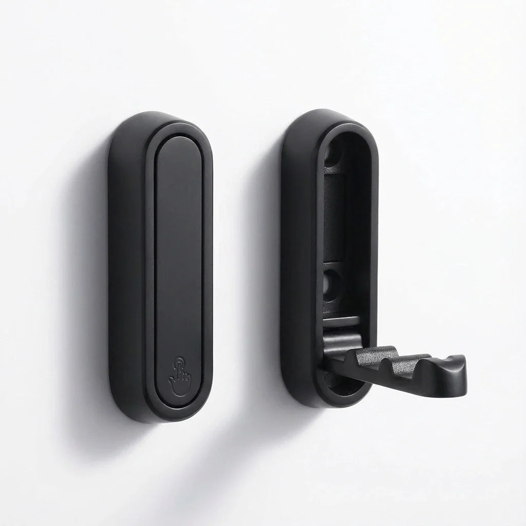 Foldable Wall Coat Hooks - Zinc Alloy Fold-Down Design