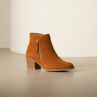 Women's Orthopedic Ankle Boots with Side Zip and Block Heel