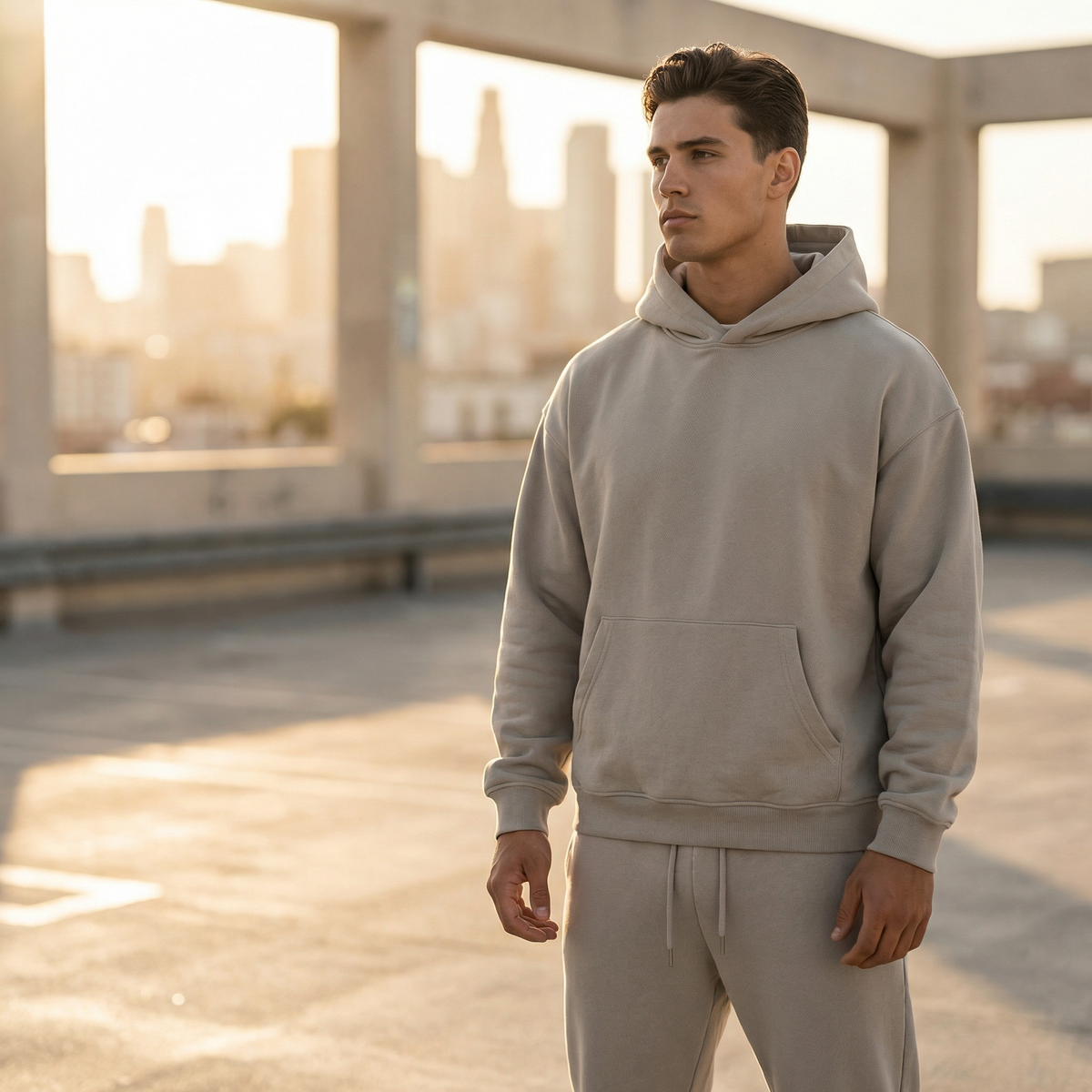 Men's Oversized Hooded Tracksuit Set – Hoodie and Joggers