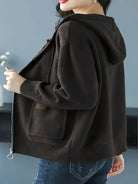 Sidonie™ | Women's Zip Up Hooded Knit Cardigan with Pockets