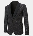 Men's Sequin Blazer with Satin Shawl Collar