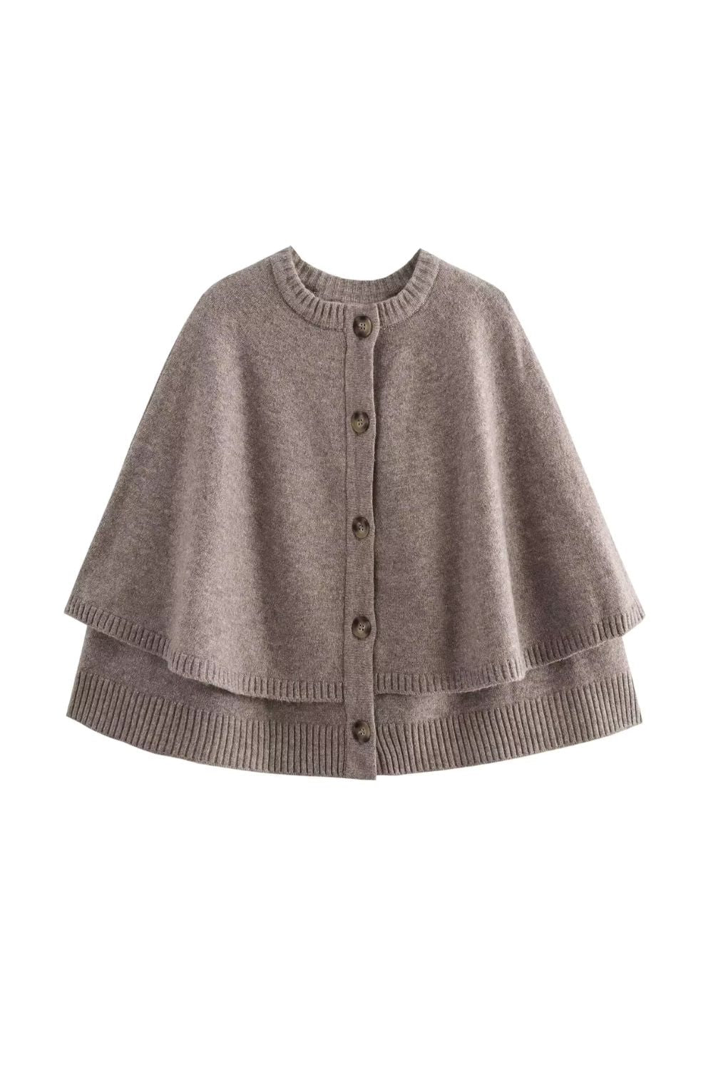 Aurora Poncho | Dames cape-vest met ronde hals en casual stijl