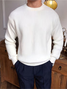 Men's Ribbed Crew-Neck Sweater – Relaxed Fit Knit Pullover