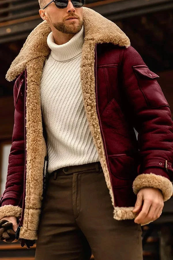 Men's Fleece Jacket Casual Fit Warm Layering Coat