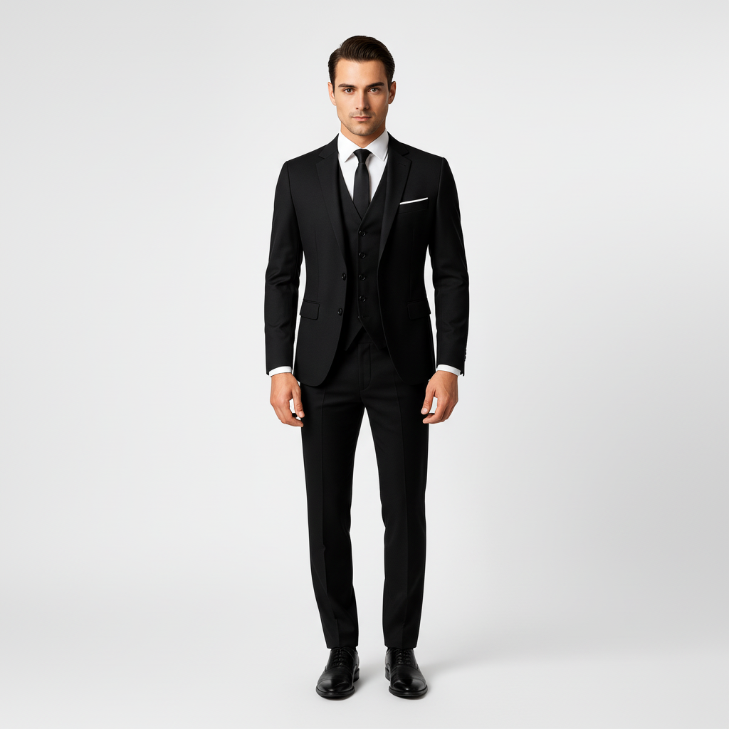Men's 3-Piece Suit with Waistcoat - Jacket, Vest & Trousers