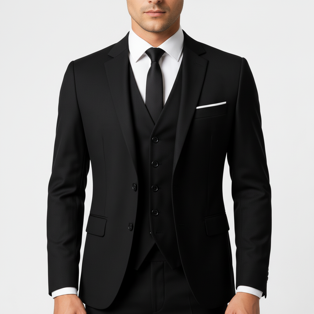 Men's 3-Piece Suit with Waistcoat - Jacket, Vest & Trousers