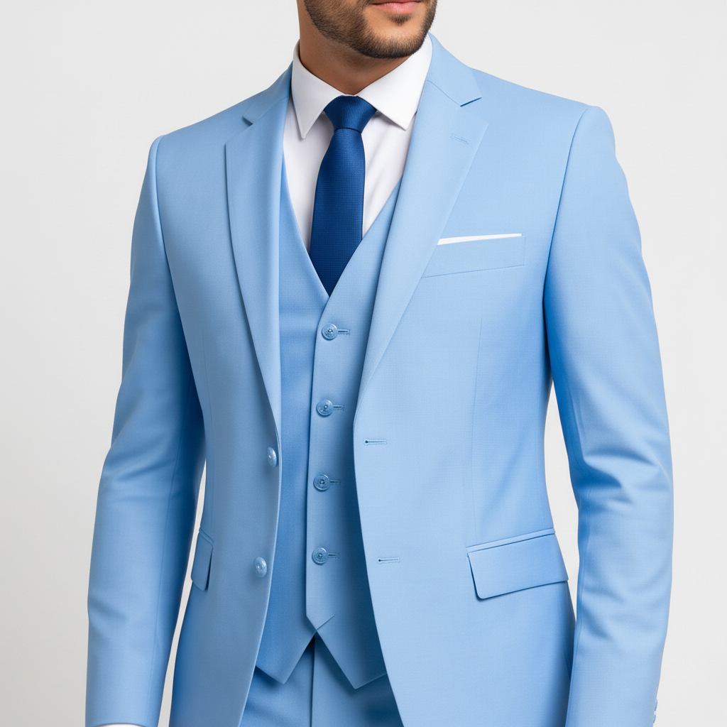 Men's 3-Piece Suit with Waistcoat - Jacket, Vest & Trousers