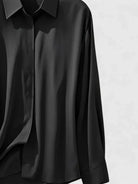 Women's Blouse with Hidden Button Placket for Office Wear