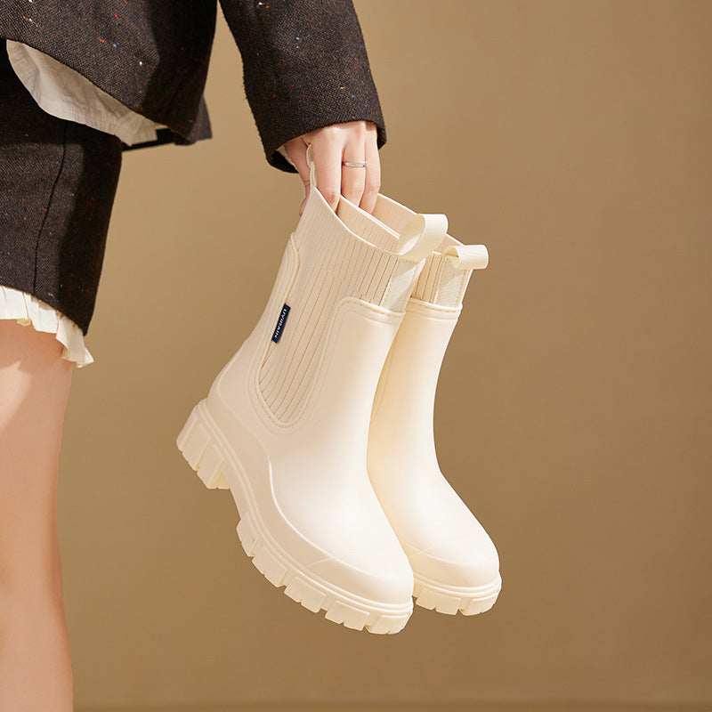 Women's Waterproof Rubber Boots with Non-Slip Sole
