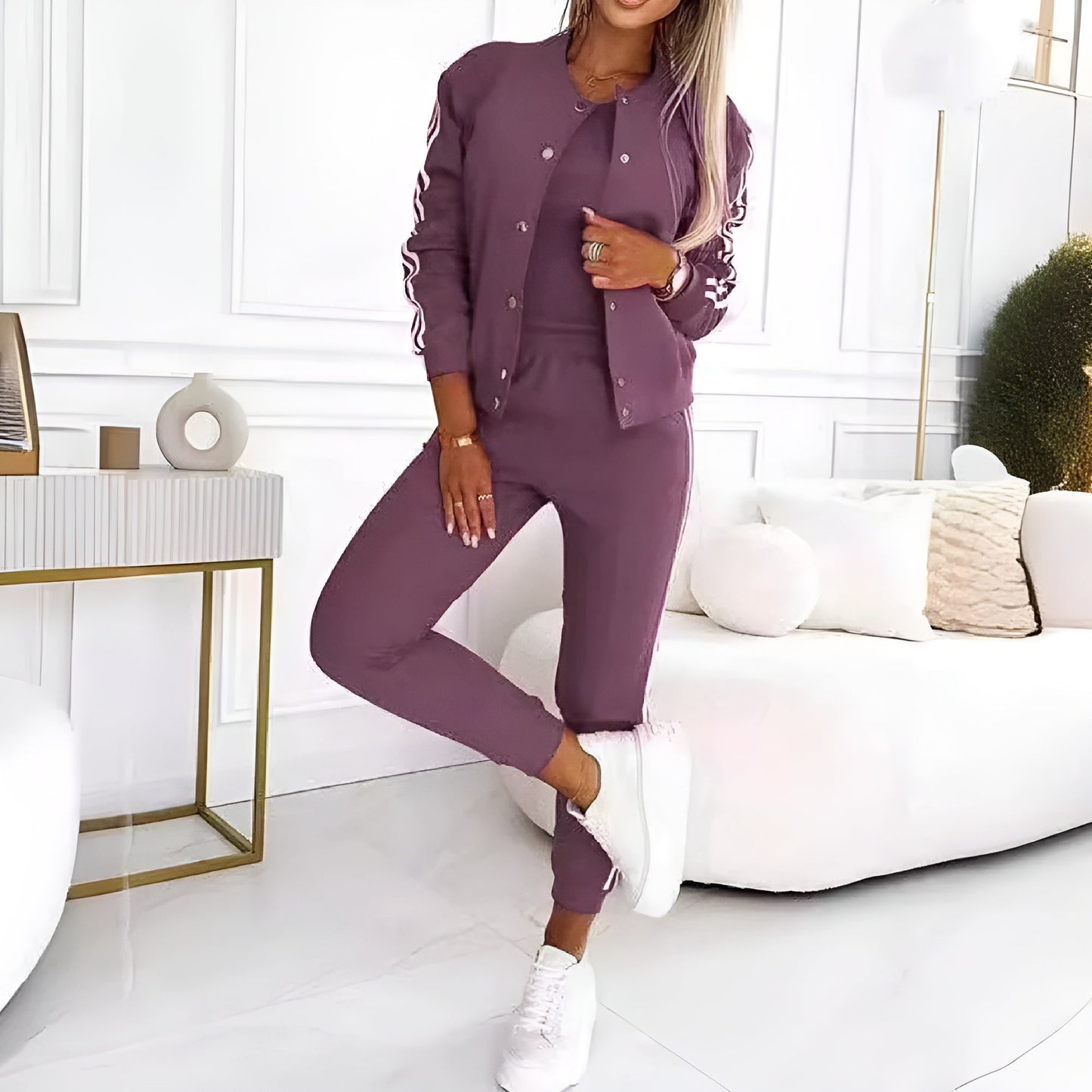 Gina | 3-delig Baseball Set voor Dames – Stijlvolle en Comfortabele Outfit voor Dit Voorjaar