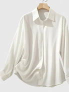 Women's Blouse with Hidden Button Placket for Office Wear