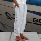 Women's Striped Wide-Leg Trousers