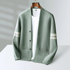 Women's Merino Wool Cardigan with Sleeve Stripes
