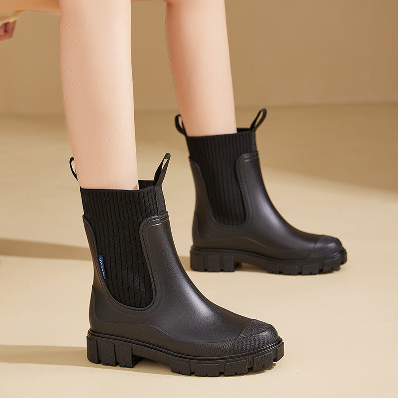 Women's Waterproof Rubber Boots with Non-Slip Sole