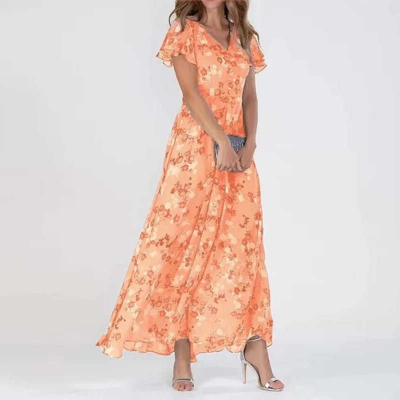 Women's Maxi Dress V-Neck Long Silhouette