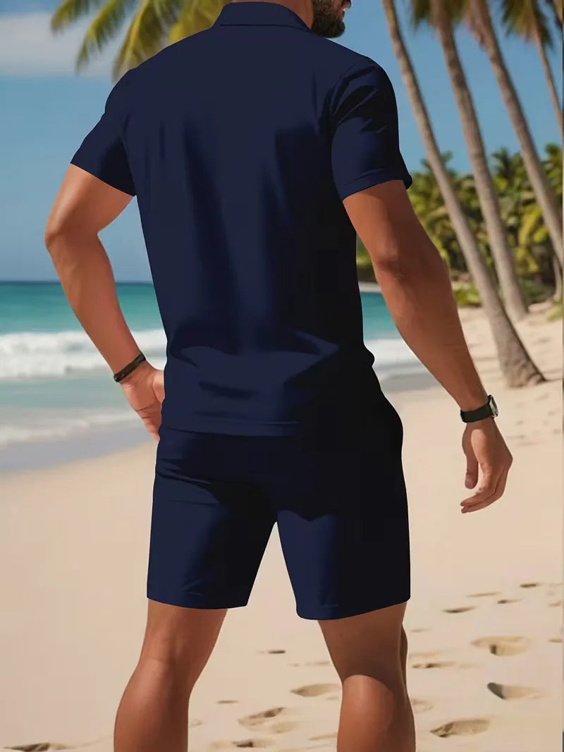 Men's Polo Shirt and Shorts Summer Set