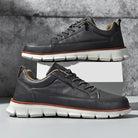 Men's Leather Sneakers with Orthopedic Cushioned Insole