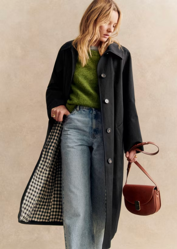 Rose Trenchcoat Dames | Tijdloze Voorjaarsjas met Subtiele Ruitjesvoering