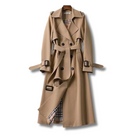 Women's Trench Coat Classic Knit Fabric Tailored Fit