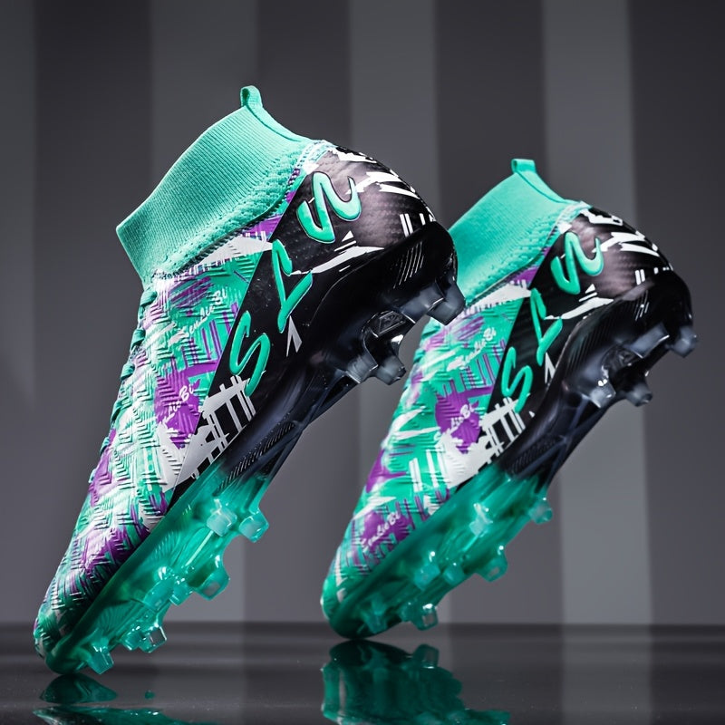 Men's Football Boots High-Top Wide Fit with Long Studs