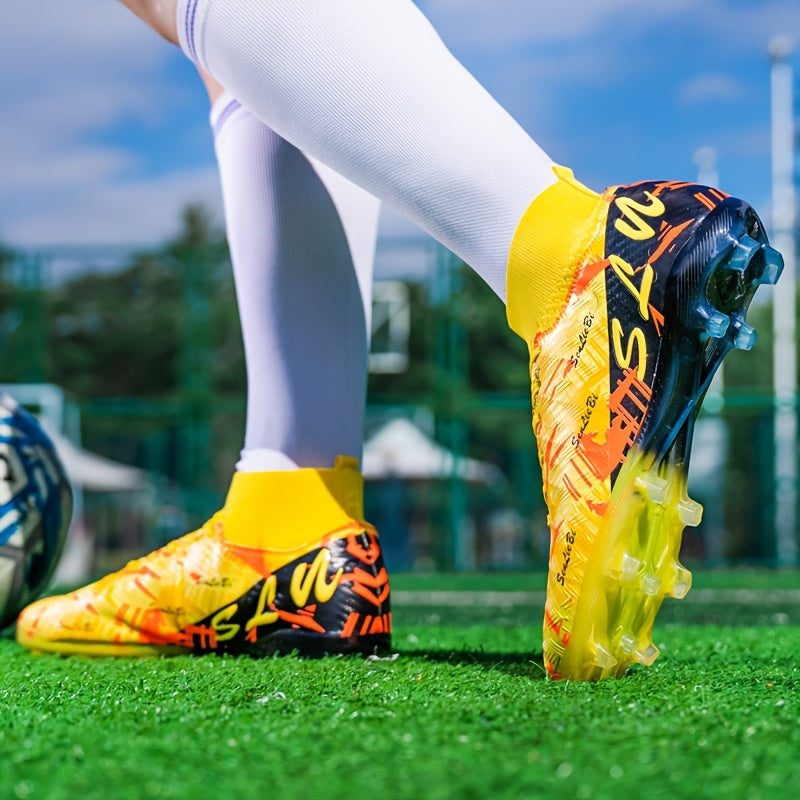 Men's Football Boots High-Top Wide Fit with Long Studs