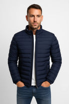 Men's Slim Fit Zip Jacket - Padded Long Sleeve Casual Coat