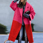 Women's Winter Coat - Knitted Textured Wool-Blend, Fitted Silhouette