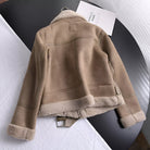 Women's Oversized Biker Jacket Faux Fur Lined Faux Leather