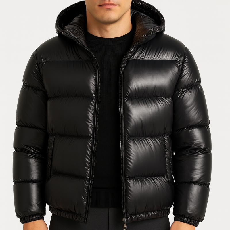 Men's Winter Jacket Quilted Hooded Padded Coat