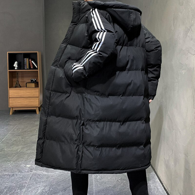 Men's Long Parka Jacket - Windproof Hooded Winter Coat