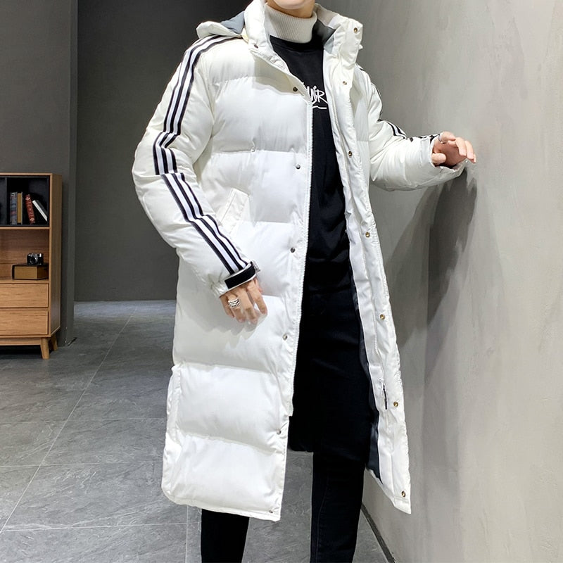 Men's Long Parka Jacket - Windproof Hooded Winter Coat