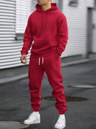 Men's Tracksuit Hoodie & Jogger Set - Soft Polyester Blend