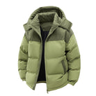 Men's Hooded Winter Jacket, Padded Quilted Outdoor Coat