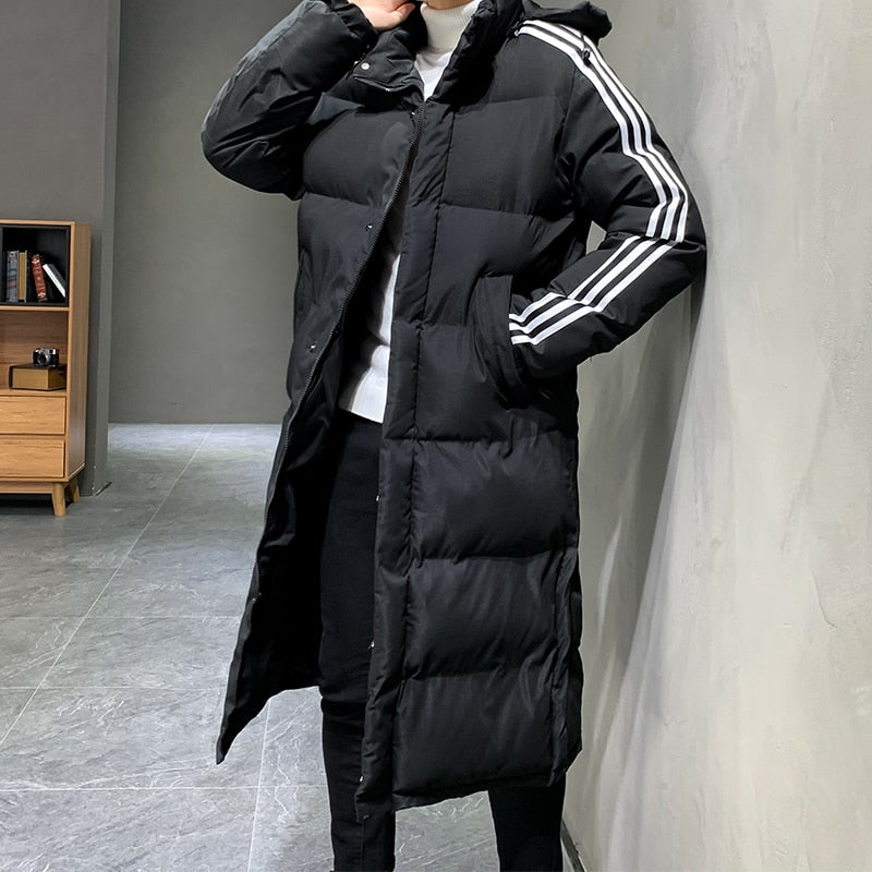 Men's Long Parka Jacket - Windproof Hooded Winter Coat